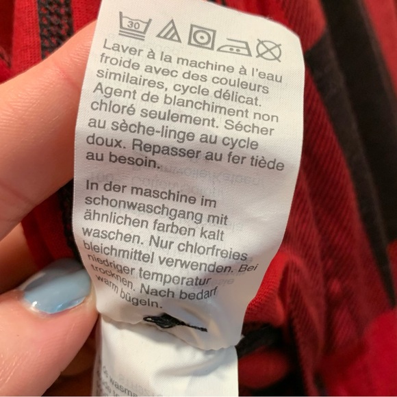 JCREW knit goods. Lg. Mens. Red & Black plaid. Full body button up adult pjs. - Picture 13 of 14